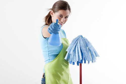 Commercial cleaning team maintaining a Kingston office reception area