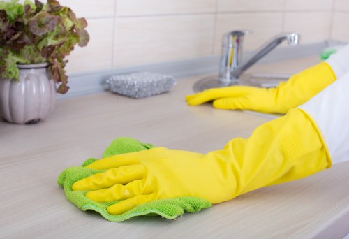 Detailed post-construction cleaning of a Kingston kitchen and worktops